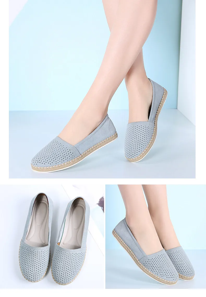 Spring Women Ballet Flats Shoes Leather Suede Slip-on Loafers Shoes Woman Casual Flat Ladies Shoes Big Size 36-42 (4)