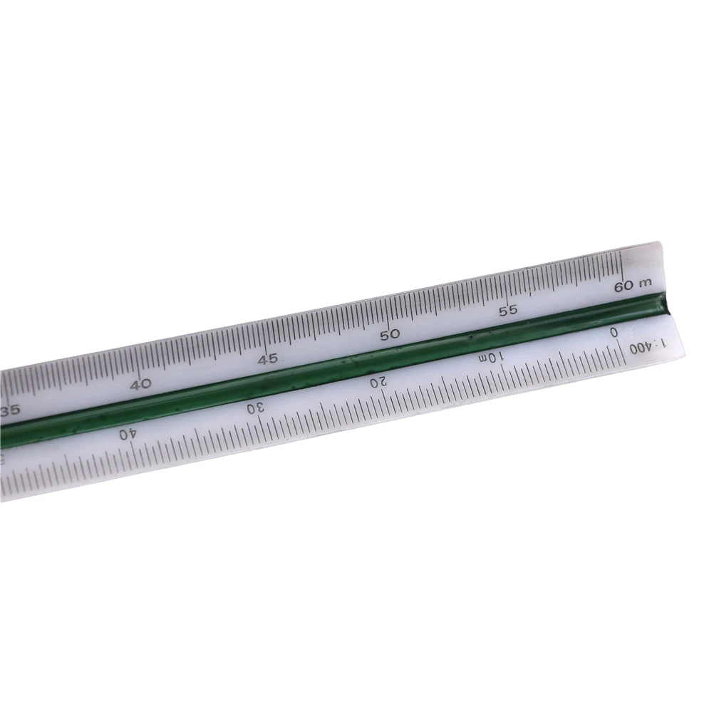 1pc 300mm 1:100~1:500 Triangular Metric Scale Ruler 3 Color Coded Sides