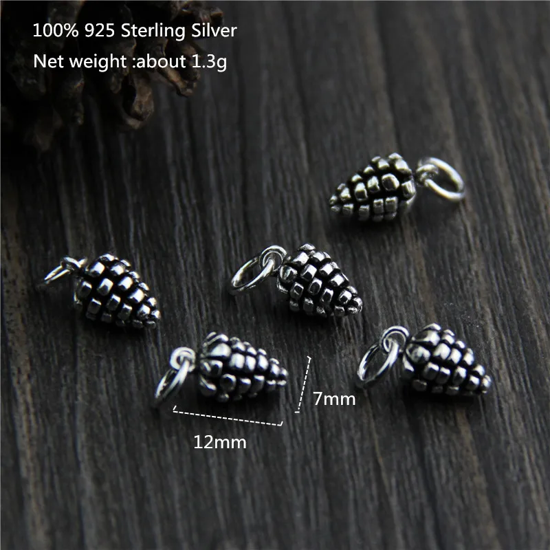 

100% Sterling Silver DIY Jewelry Making Accessories Black Pendant Charms for Women DIY Bracelet Pendants