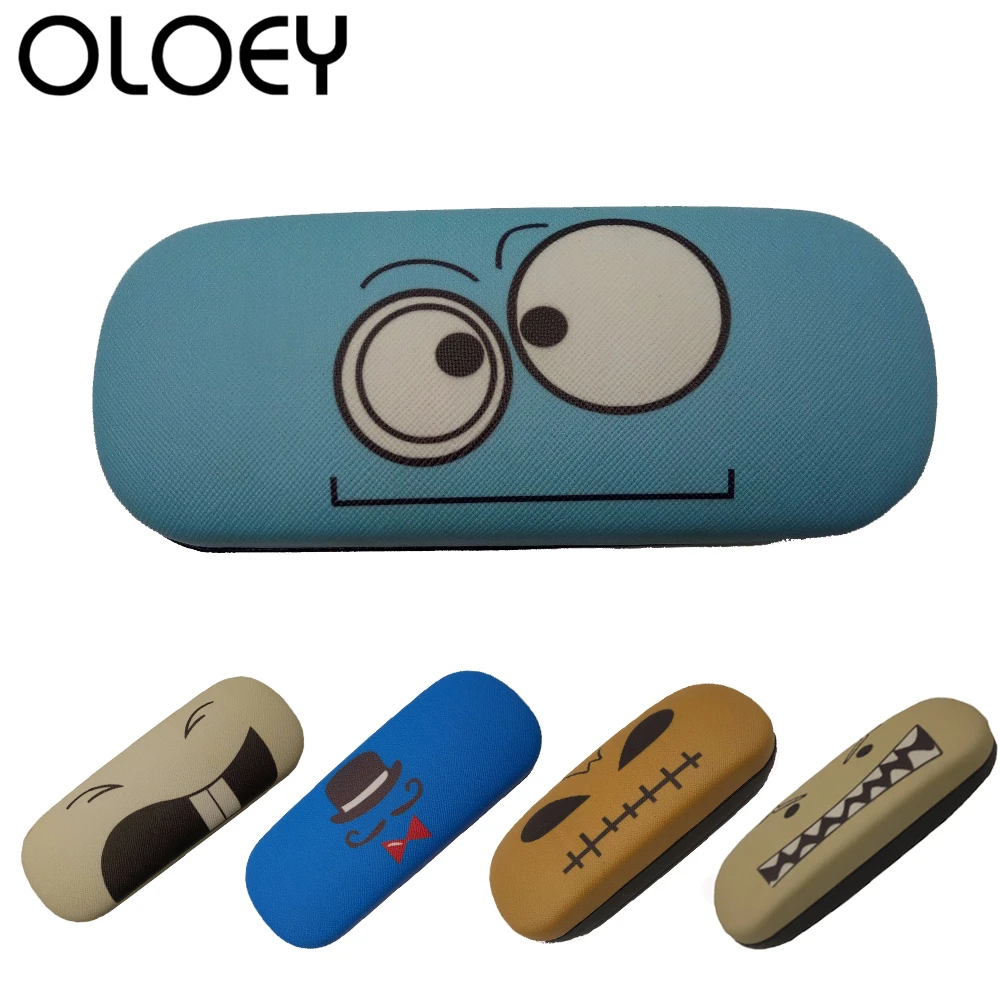 OLOEY 2018 Чехол для очков с рисунком из мультфильма мужчин и женщин жесткая кожаная