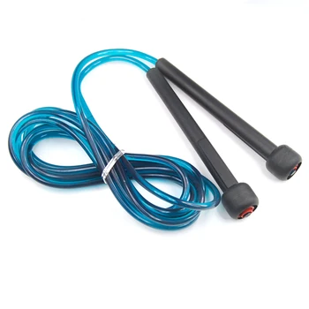 

Wholesale 5X Crystal Blue Plastic Skipping Rope Jump Speed Exercise Rope Fitness Weight Loss