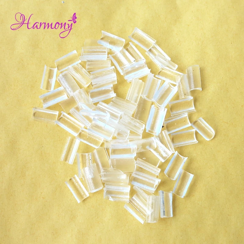 Free shipping 200pcs Nail Tip Keratin Glue Transparent Color U Tip Hair