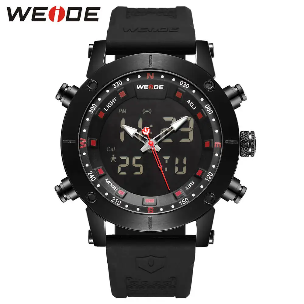 

WEIDE luxury Genuine LCD digital Sport fitness watch alarm clock Water Resistant Analog Quartz watches amazfit bip gift box 6309