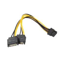 2 шт. 15Pin быстрая передача SATA Male To 8pin (6 + 2) PCI-E Male Video Card адаптер питания кабель JQ0329