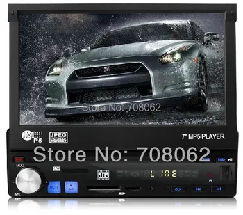 

7'' inch TFT Screen Retractable Screen Rear View car MP4 MP5 usb fm Remote Control Car Audio Car Radio 1din car instead of dvd