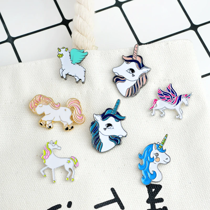 

Cartoon Pegasus unicorn Alpaca Compilation Brooch Button Pins Denim Jackets Pin Badge Animal Jewelry Gift Surprise for Kids