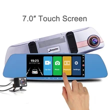 Jansite Più Nuovo 7.0 “Touch screen Auto DVR Della Macchina Fotografica Super night vision Specchio Recensione Dvr Detector Video Recorder 1080 P auto Dvr