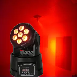 Полноцветный RGBW 4в1 движущийся головной светильник 7x12 Вт светодиодный DMX, размытый движущийся головной свет DJ диско вечерние концертные