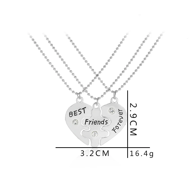 Ожерелье Lovers' Collier Bff 3 шт. ожерелье с надписью Best Friends Forever подвеска в виде сердца