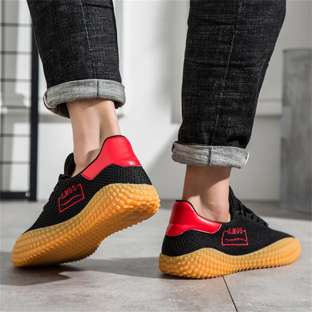2019 Summer men's breathable mesh sneakers wild trend casual shoes round head straps running shoes non-slip lightweight 40J20 (16)