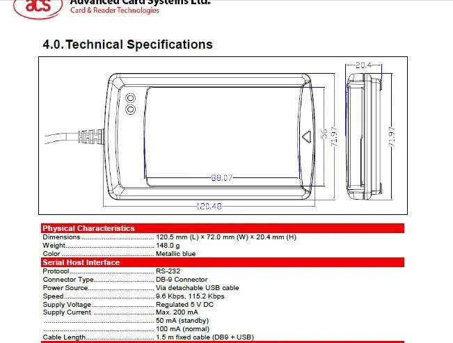 13,56 МГц ISO14443 RFID RS232 бесконтактная смарт-карта ридер от производителя электронные ACS ACR122S с Программное Обеспечение sdk компакт-диска