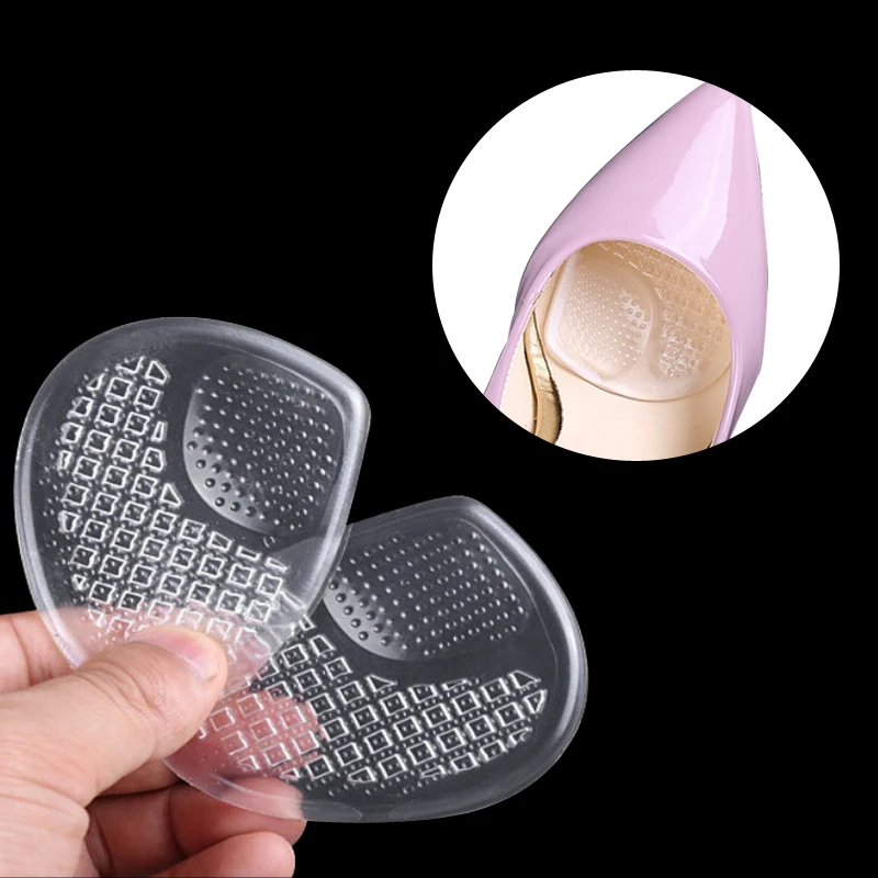 2 Pairs Silicone Gel Forefoot Pads Shock Absorption half insole Anti