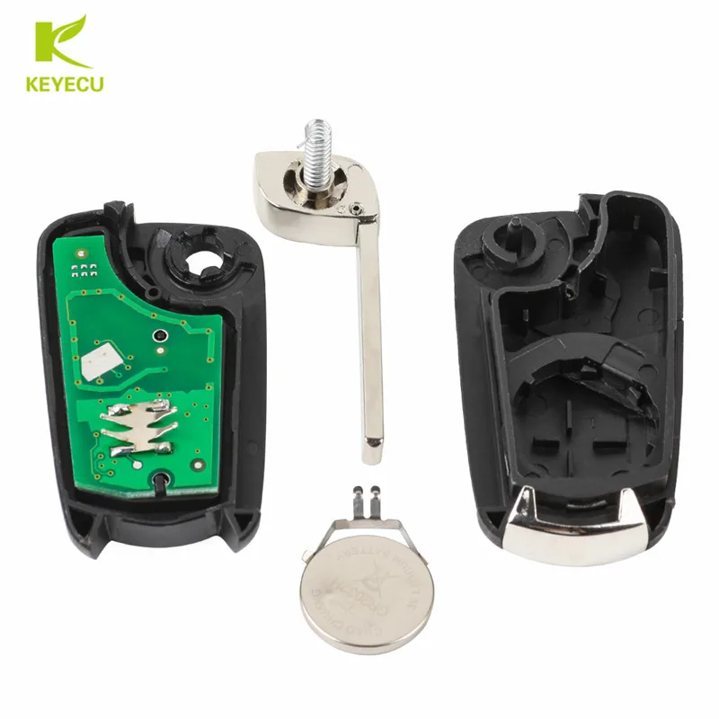 KEYECU дистанционный ключ брелок от машины 2 Button 433MHz PCF7946 для Vauxhall Opel Vectra C 2002 2008 Signum 2003