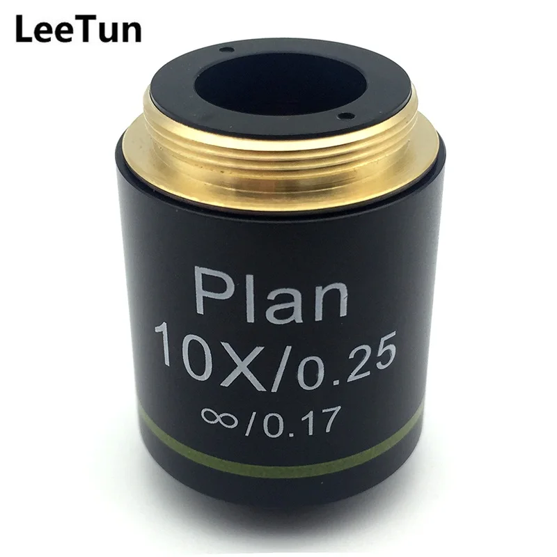 

LeeTun 10X Infinity Plan Achromatic Objective Lens for Professional Biological Microscope Optical Bio-microscope 10X/0.25