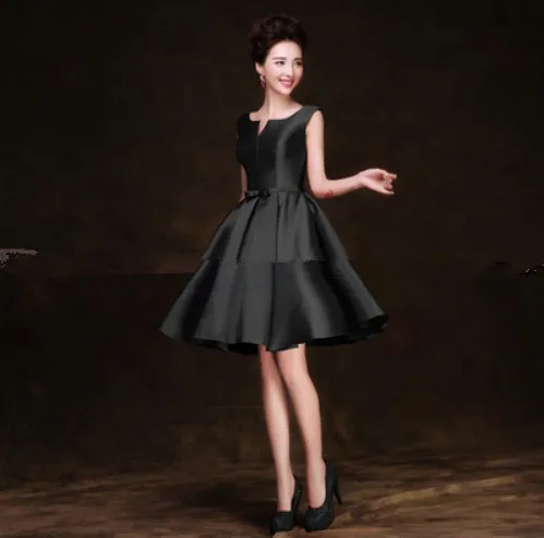 Короткое платье на выпускной Вечерние Платья de festa robe de soiree TK564 - Цвет: Black