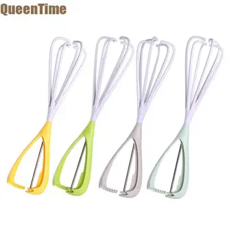 

QueenTime Semi-automatic Whisk Manual Mixer Plastic Whisk For Cooking Egg Beater Balloon Whisks Cake Baking Tool Kitchen Gadgets