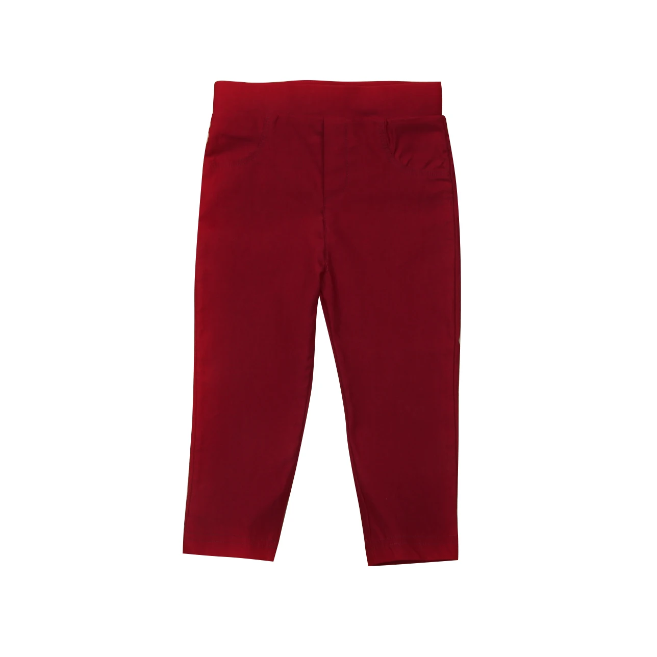 Детские Стрейчевые штаны для маленьких мальчиков и девочек; одежда; брюки с высокой талией; повседневные брюки; одежда для детей - Цвет: Красный