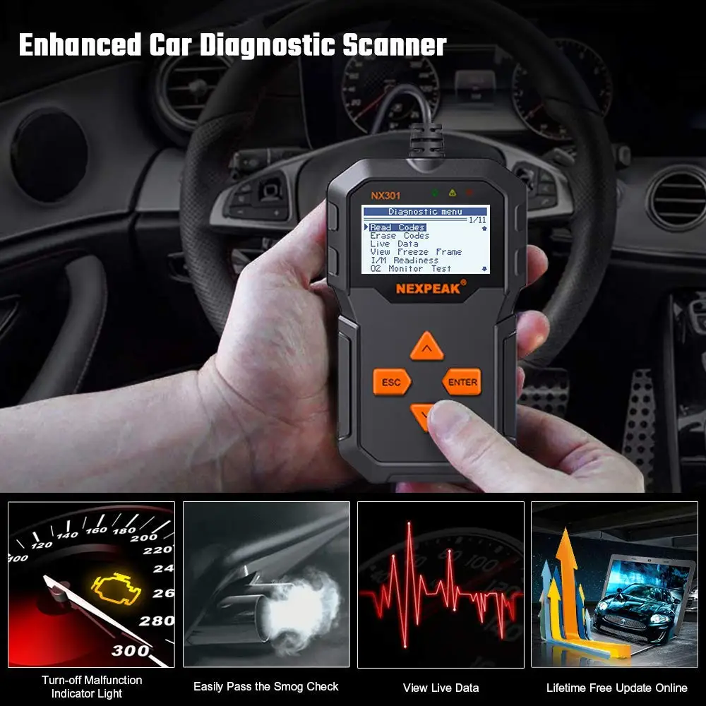 OBD2 автомобильный диагностический сканер полный OBD режимы сканирующие