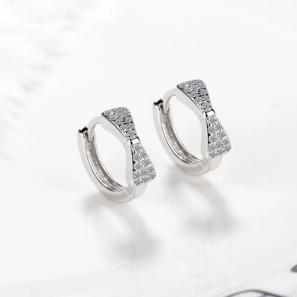 XIYANIKE Симпатичные Модные 925 пробы серебряные серьги-гвоздики с бантом для женщин и девочек подарок на день рождения для девочек