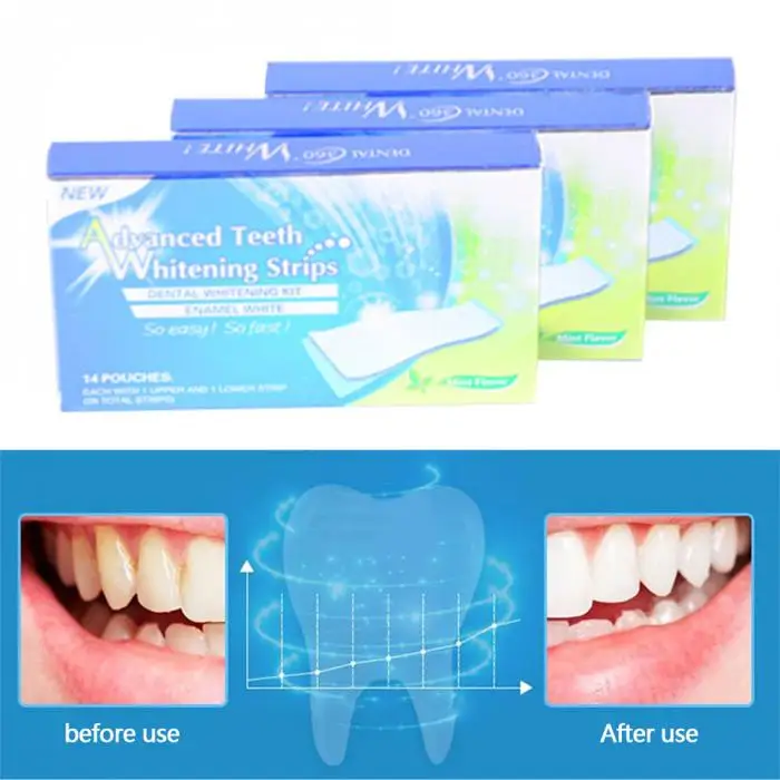 Горячая Распродажа, 14 пар/28 шт., 3D белые гелевые отбеливающие полоски для зубов, гигиена полос для ухода за полостью рта, отбеливающие зубные отбеливающие инструменты