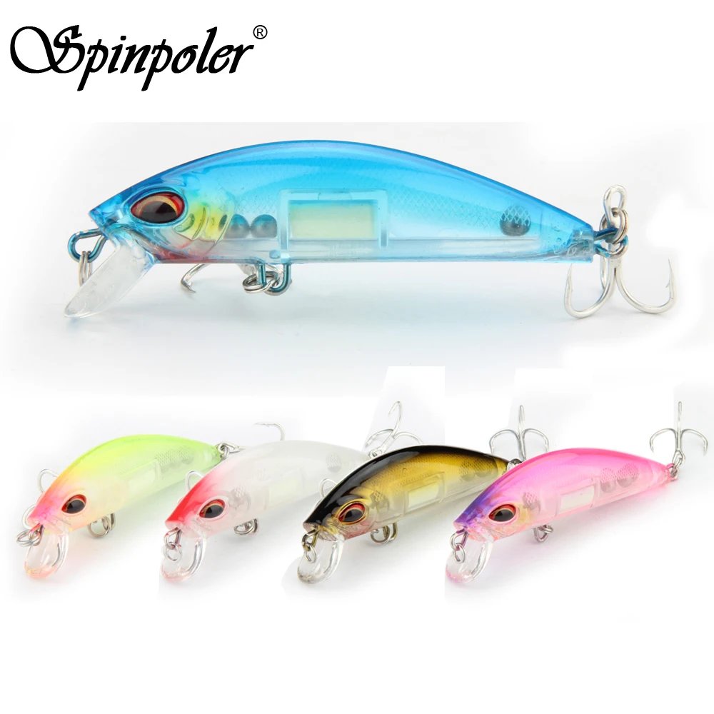 4Pcs Night Fishing Lure Bait, Noctilucent Luminous VIB Crank Minnow