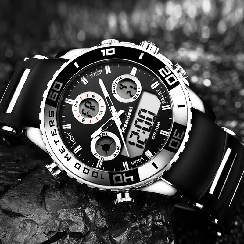  Readeel Fashion Brand Men Sports Watches Led Display Digital Analog Watch Army Military Waterproof 