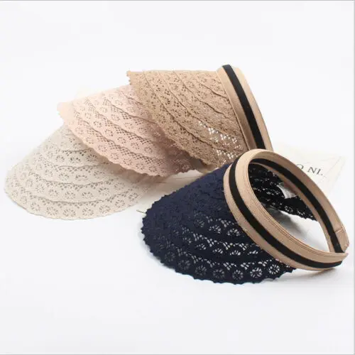 

Womens Sun Visor Sport lace Tennis Headband Cap Adjustable Casual Summer Hat