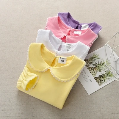 baby girls clothes spring t-shirts long-sleeve lovely princess tshirt cotton o-neck female children clothing top tees