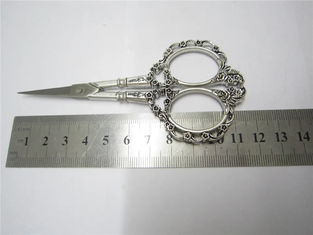 ZAKKA вышивка крестиком Бронзовый Европейский ретро классический, винтажный, старинный ремесло шитье портной ножницы ручной работы DIY инструмент - Цвет: Silver