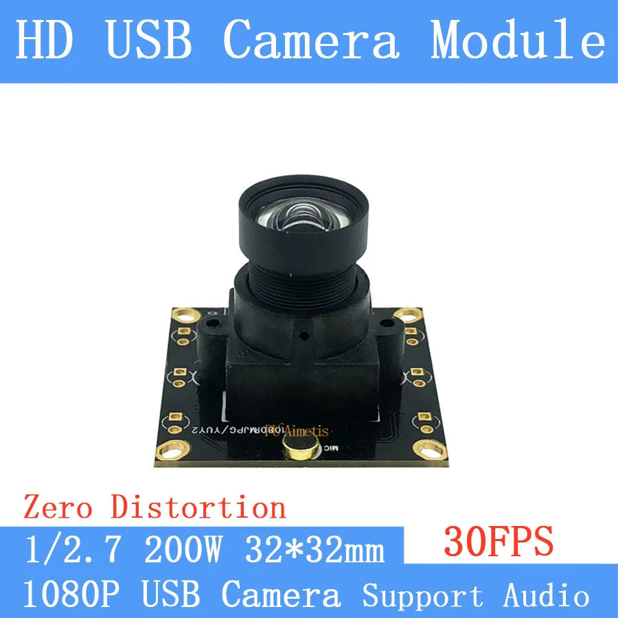 2MP нулевой искажения камеры скрытого видеонаблюдения 1080 P Full Hd MJPEG 30fps высокая скорость CCTV Android Linux UVC usb-веб-камера камера модуль