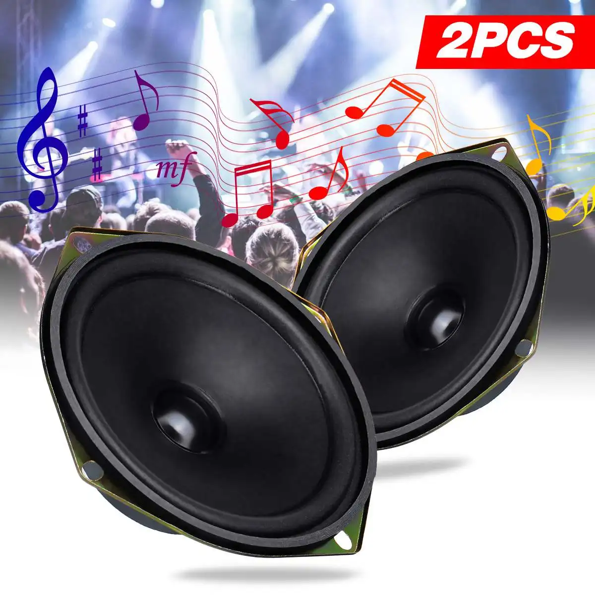 

2PCS 10W 4.5 Inch Speaker Accessories Unit Box DIY Bass Horn Speaker Accessories Subwoofer Loudspeaker Stereo Strong Bass Horn