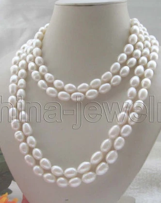 

FREE SHIPPING>>>@@ AS1165 Beautiful long strand AAA 80" white baroque freshwater pearl necklace