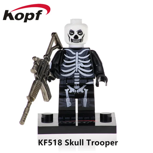 single sale with real metal weapon building blocks skull trooper