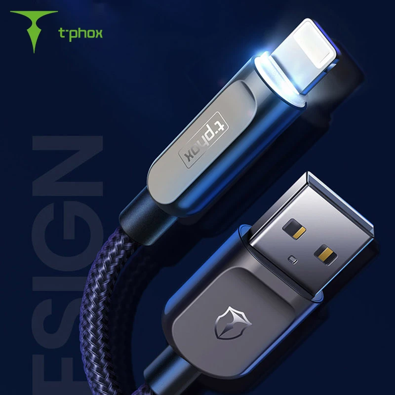 T phox LED Освещение USB кабель для iPhone 11 Pro MAX 8 7 6 зарядный iPad Быстрая зарядка передачи