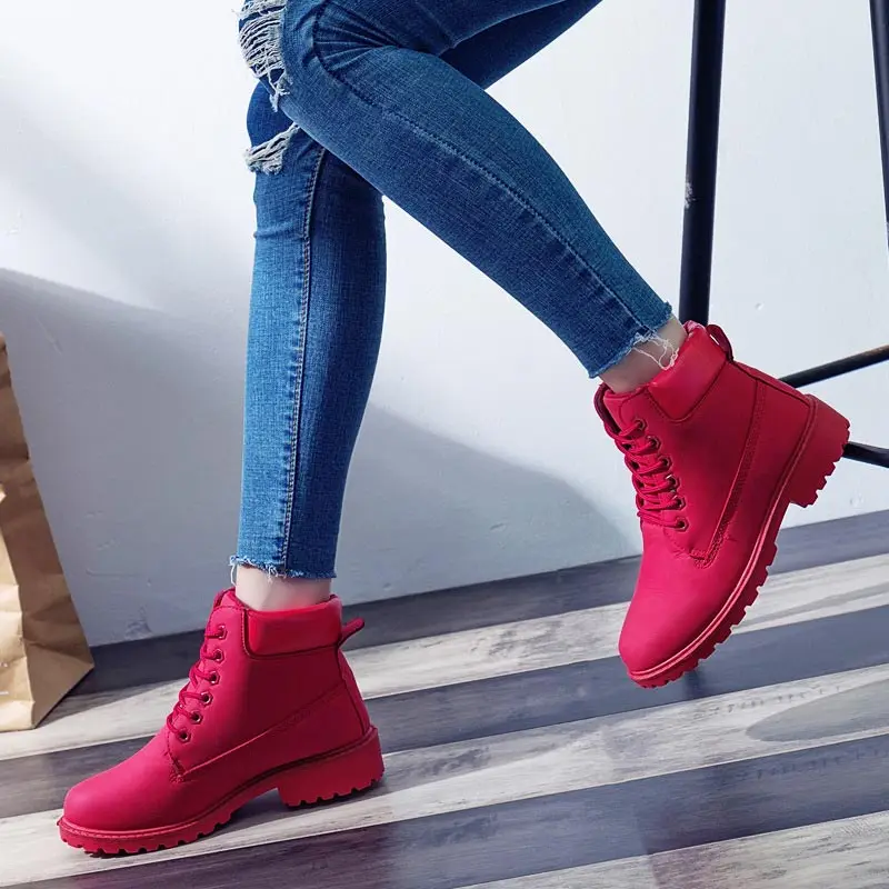 

Snow Boots Women 2019 New Ankle Boots Women Shoes Non-slip Fashion Woman Boots British Wind Fur Warm Women Winter Boots Size 43