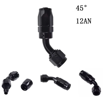 

45 180 Degree Hose End Oil Fuel Reusable Fitting AN10 Oil Fuel Swivel Hose Aluminum Straight Elbow