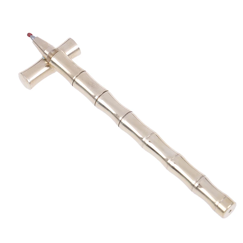 Маркер в форме бамбука, тактическая ручка, портативная гелевая ручка для самозащиты, медный металл, ручная работа, латунь, любимый нейтральный маркер, инструмент
