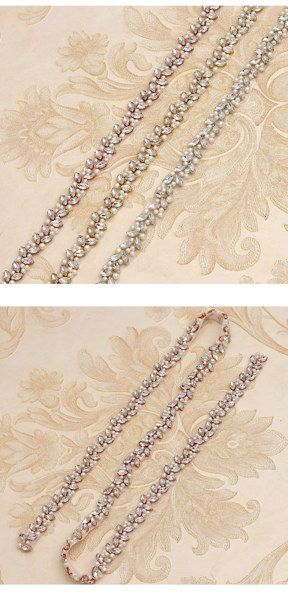 2 1 cm Para Sash Nupcial Ouro cristal YS879
