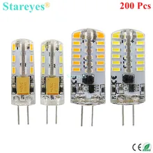 200 шт. G4 DC12V типа «Свеча»), 2 Вт, 4 Вт, 24 48 светодиодный SMD 3014 Светодиодный лампы Люстра с кристаллами освещение Неполярные кукурузы светодиодная лампа свеча подвесной светильник в металлическом каркасе