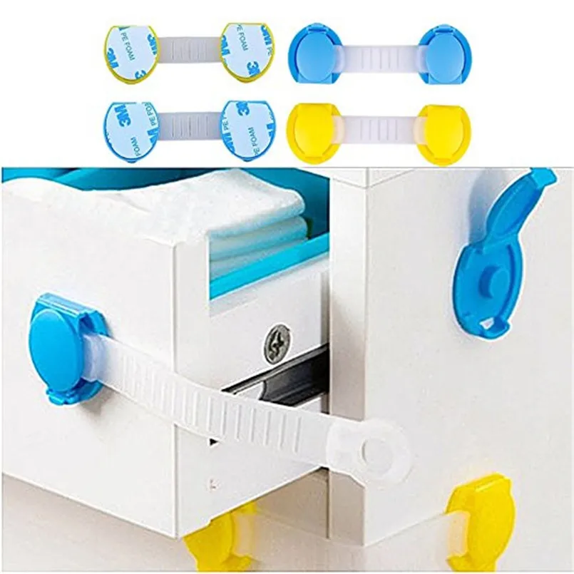 high quality New Hot 10pcslot kids Safety Drawer Locks children Safety Door Drawer Lock color random safe lock #3d10