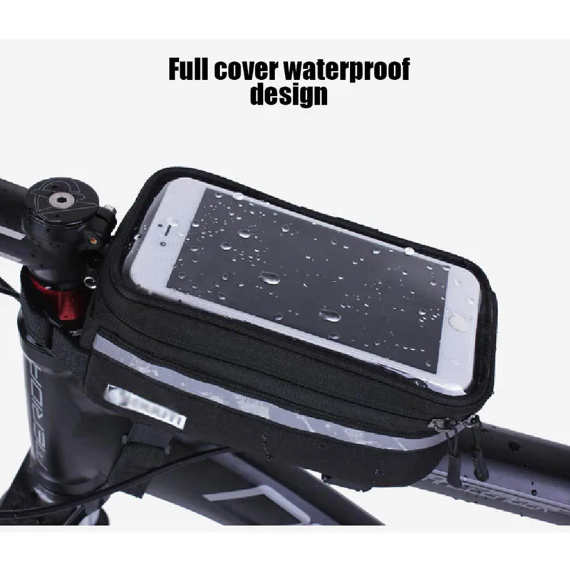 Bicycle Phone Bag Case Touch Screen Waterproof Bike Frame Front Tube Storage Bag Pouch Case for iPhone Samsung 3.5-6 inch Phones (10)