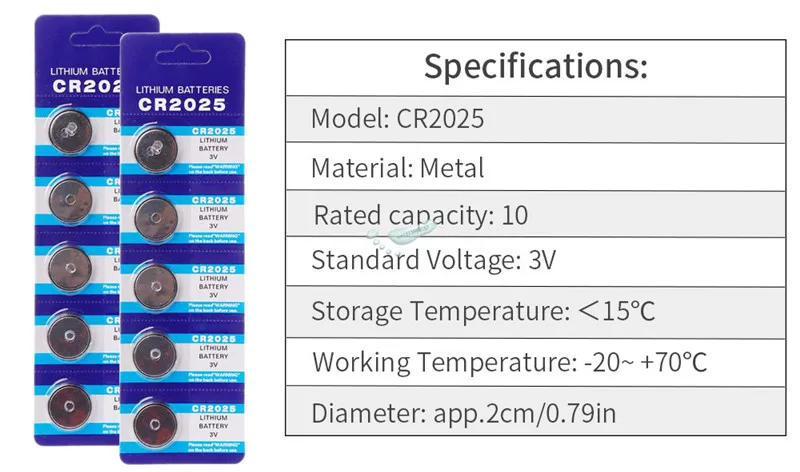 Kpay 5 шт. CR2025 CR 2025 3V литий ионная Кнопка монета батарея DL2025 BR2025 KCR2025 для