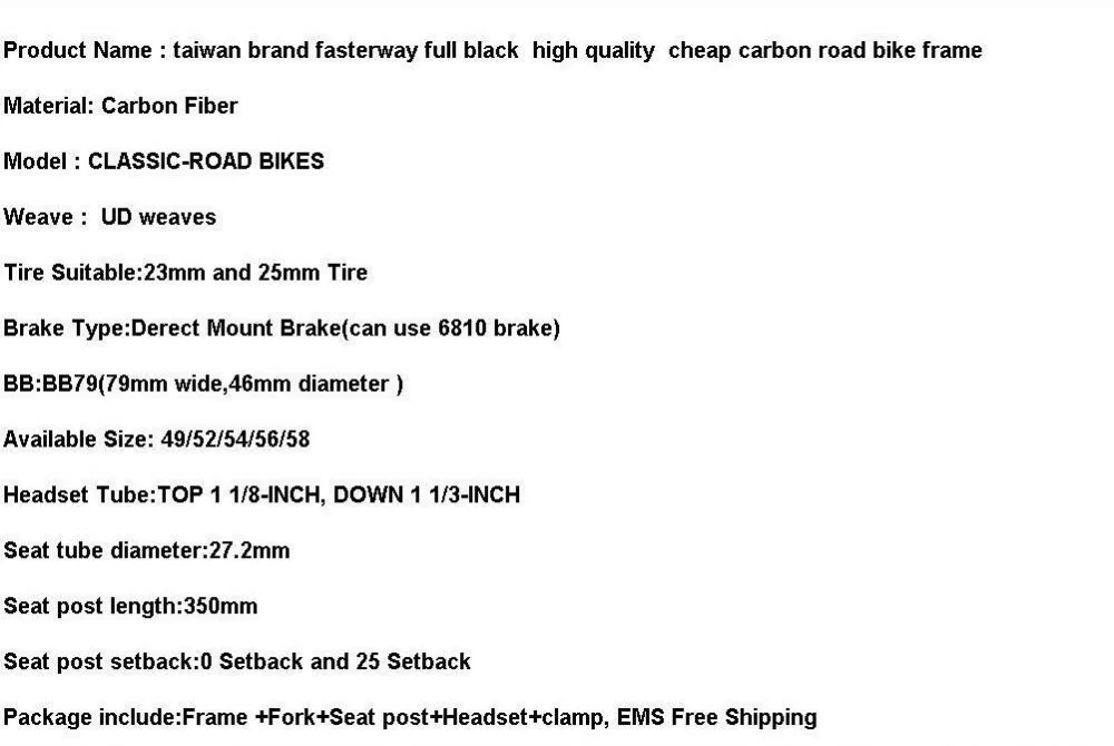 Clearance 2018 new color fasterway classic high end design direct brake full white with blue carbon road frame,can do customlized painting 1