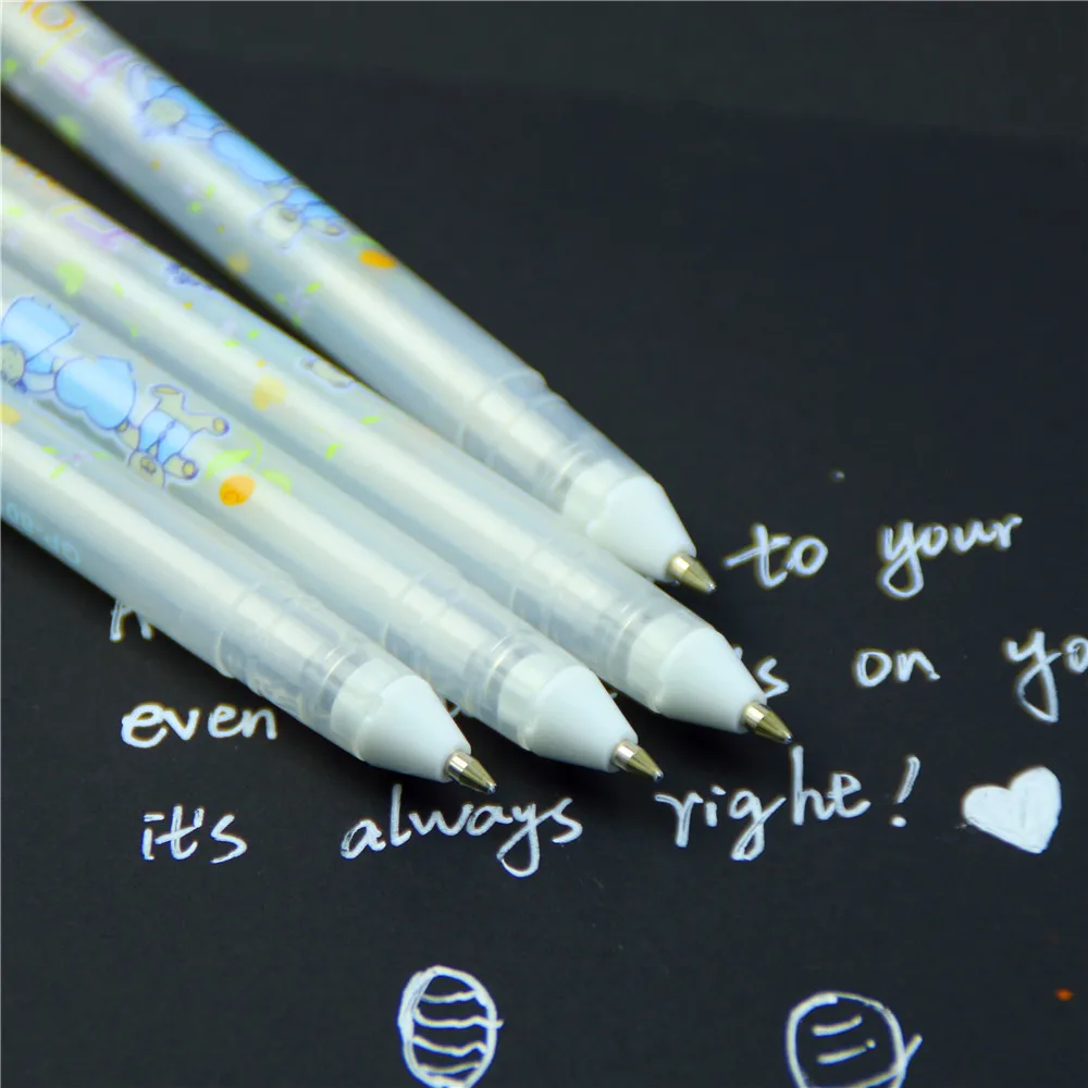0,8 мм белые чернила цвет фотоальбом гелевая ручка, канцелярские принадлежности для офиса обучения Милая ручка унисекс подарок для детей