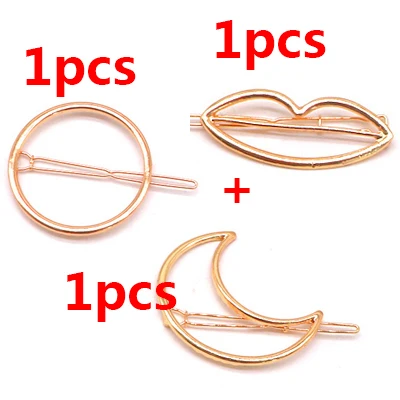 1/2/3 предмета, модная Заколки для волос для Для женщин девушки корейский стиль заколки для волос с геометрическим рисунком заколки нарисованной длинноволосой девочкой; аксессуары для волос; ручки Головные уборы - Цвет: 3pcs