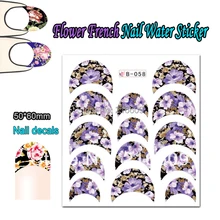Мода 22 Простыни Детские/lot 11 видов стилей французский округлость цветок ногтей Стикеры красочные Дизайн ногтей воды Перевод надписи Стикеры b056-066