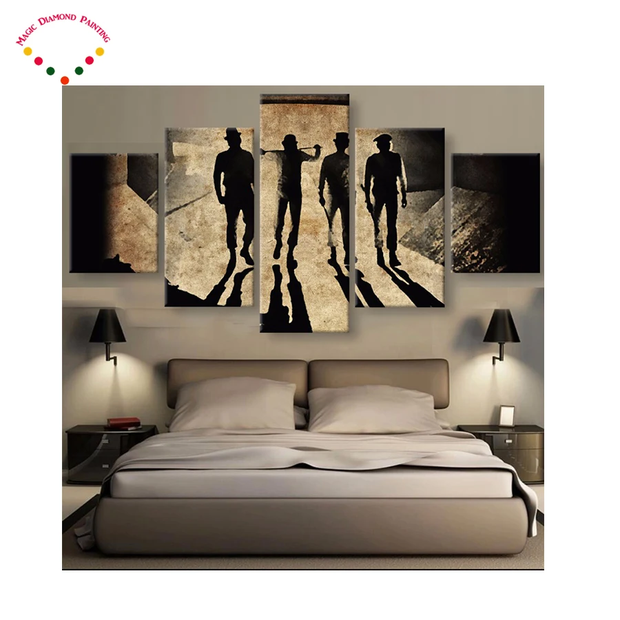 5d diy Square/round Creek Diamond Painting 5 Panel Figure back Landscape Embroidery Cross Stitch Mosaic stickers | Дом и сад