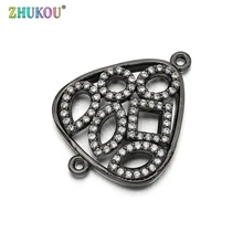 18*23mm ręcznie mosiądz kwiat z cyrkonią złącza DIY ocena biżuteria, mieszane kolor, otwór: 1mm, modelu: VS264