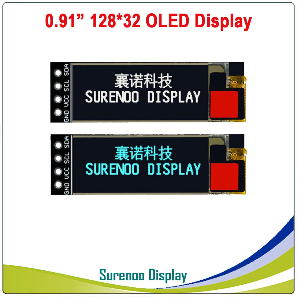 

Real OLED Display, 0.91" 128*32 12832 Graphic I2C IIC LCD Module Display Screen LCM SSD1306 Controller