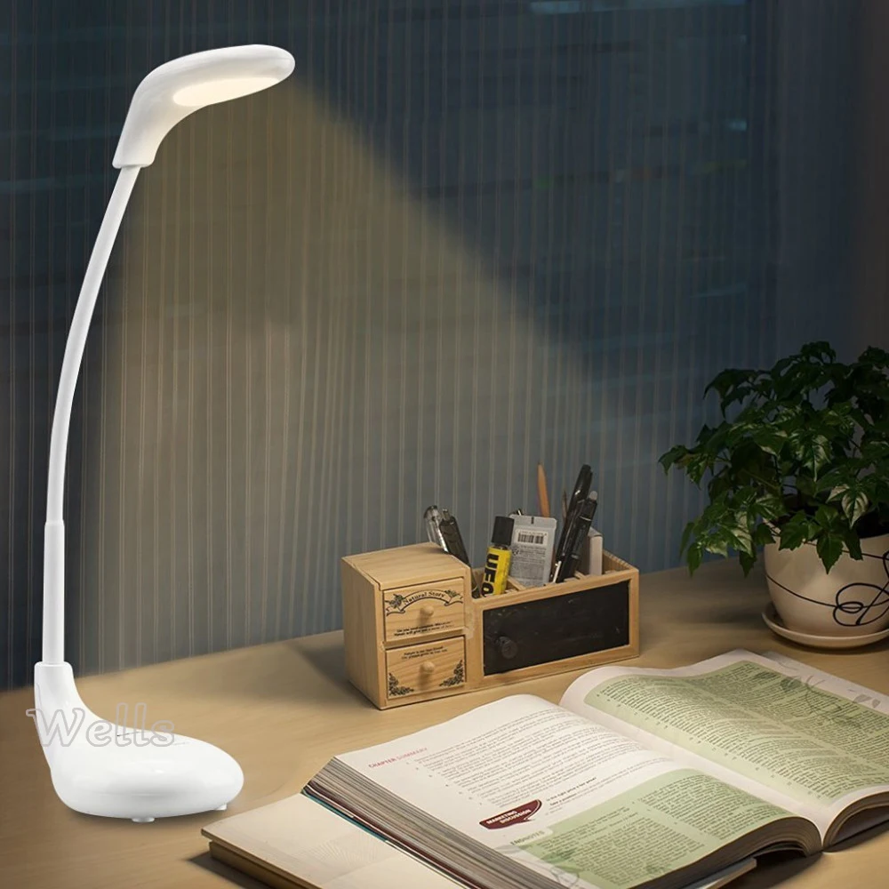 

White Touch Dimmable LED night light USB Table lamp Eye protective creative Rechargable Reading desk Lamp